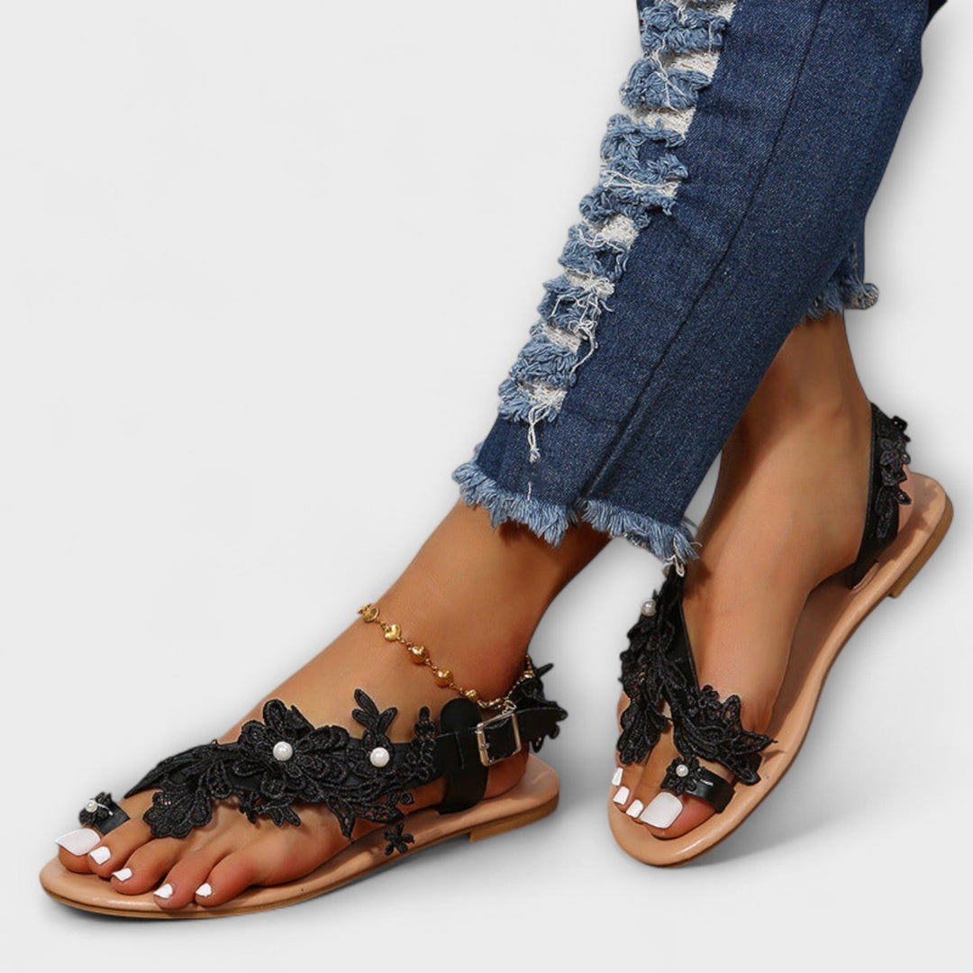 Boho - Comfortabele Sandalen met Bloemen & Enkelriemen