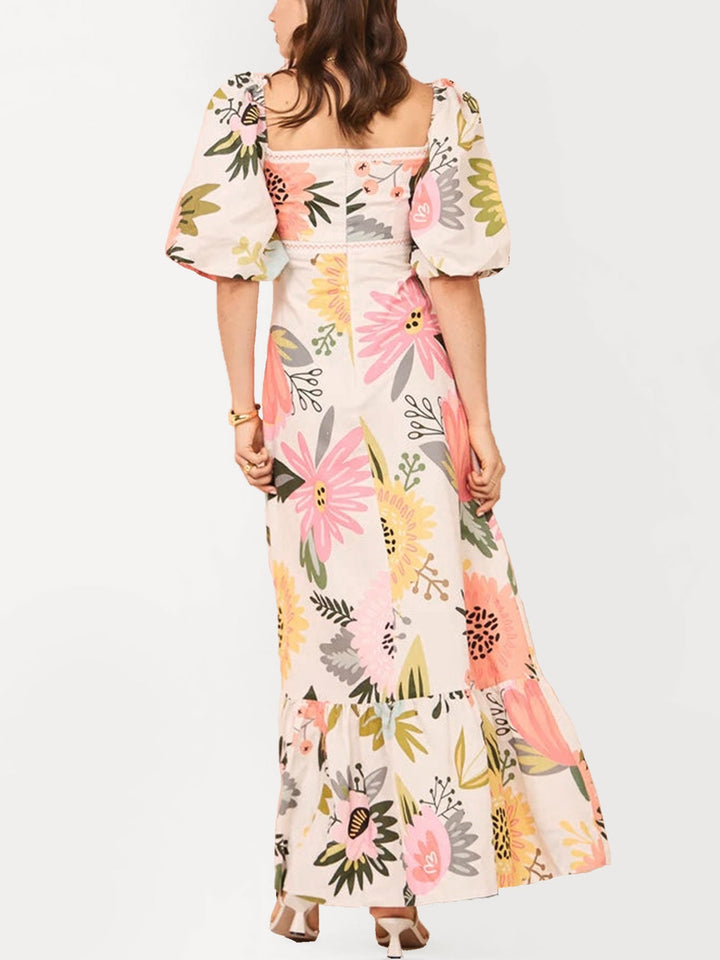 Boho Blommig Maxiklänning