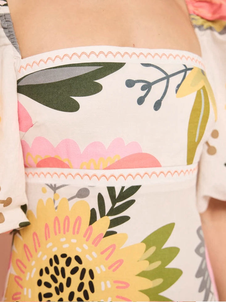 Boho Blommig Maxiklänning
