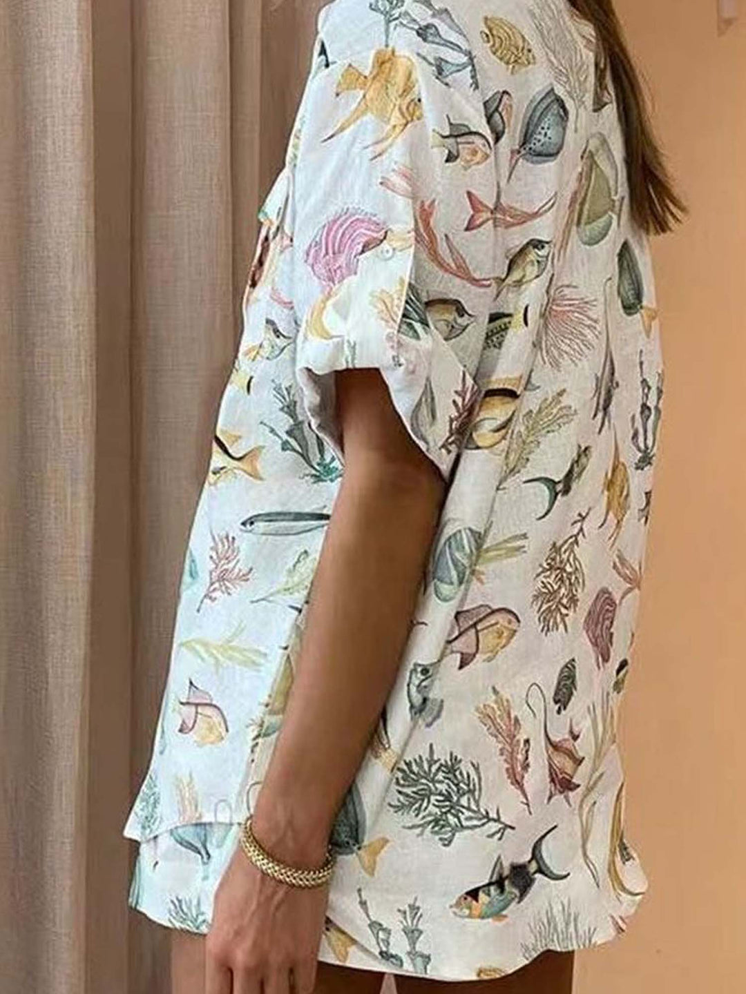 Coastal Breeze Relaxed Fit Skjorta &amp; Shorts Set