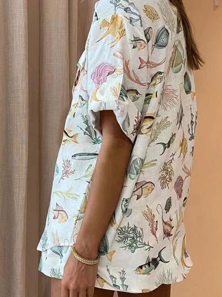 Coastal Breeze Relaxed Fit Skjorta &amp; Shorts Set
