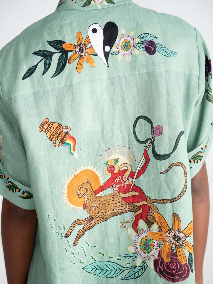 Botanisk dröm broderad tvådelad set