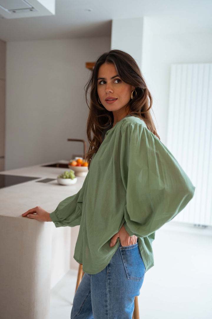 Khaki Melha Blouse