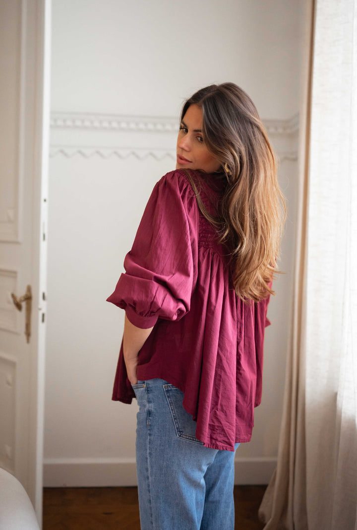 Burgundy Wilva Blouse