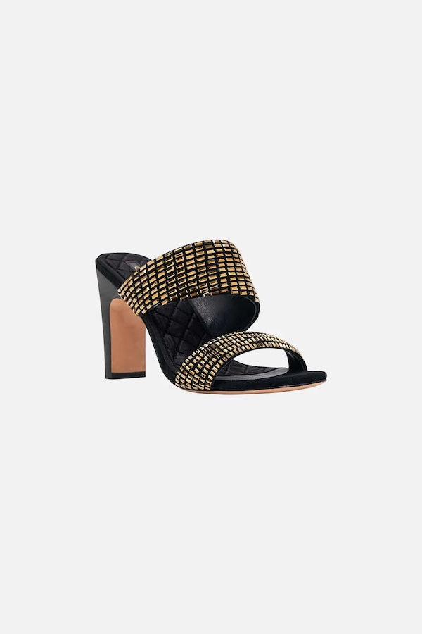 Camila ormskinnsmuff med blockklack 