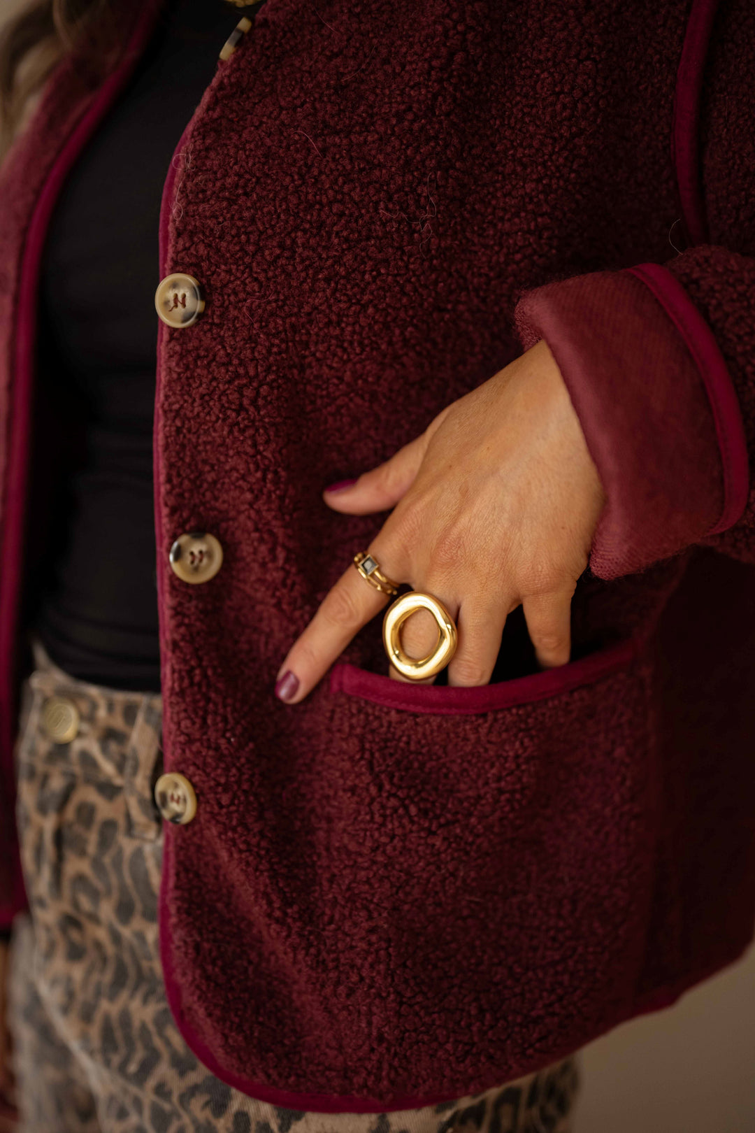 Burgundy Flippy Cardigan