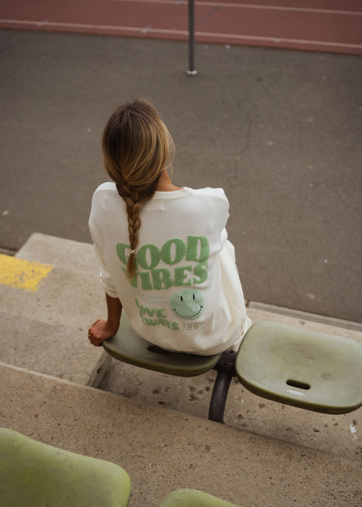 Ecru and Green Vibes Sweater