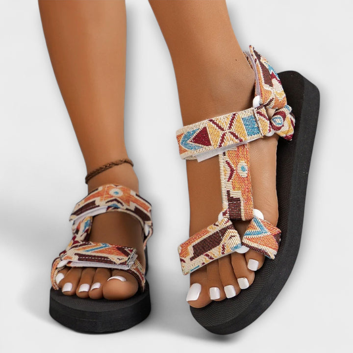 Zomerse platte dames sandalen van henneptouw
