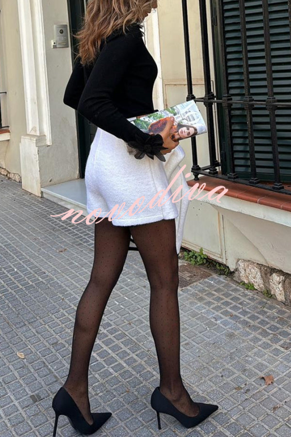 Coco Lady Mini Skort med Kontrastdetaljer och Knappar