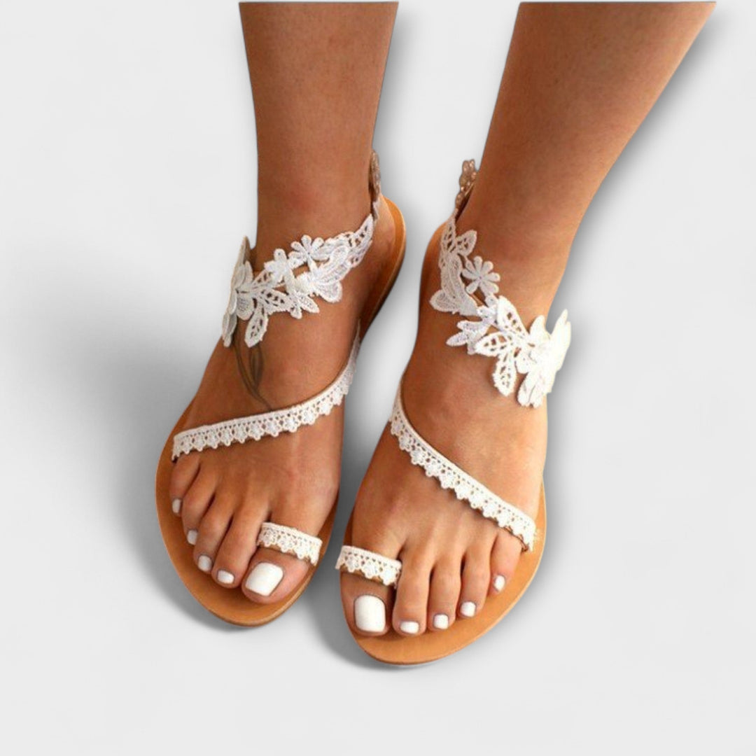 Boho - Comfortabele Sandalen met Bloemen & Enkelriemen