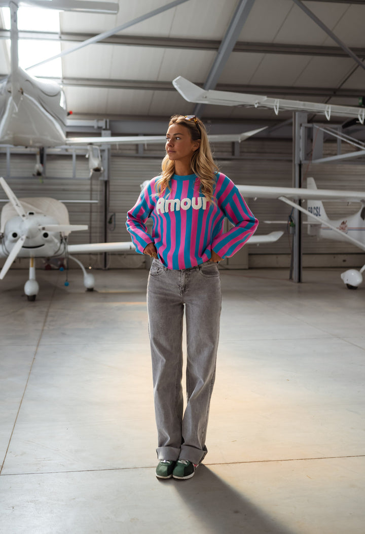 Pink and Blue Danae Sweater