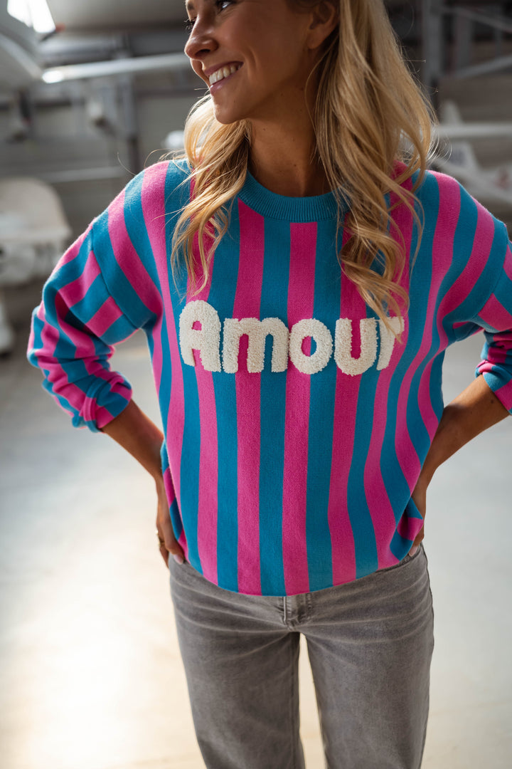 Pink and Blue Danae Sweater