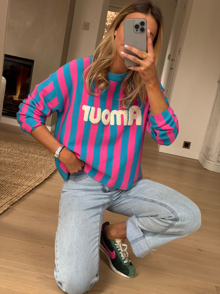 Pink and Blue Danae Sweater