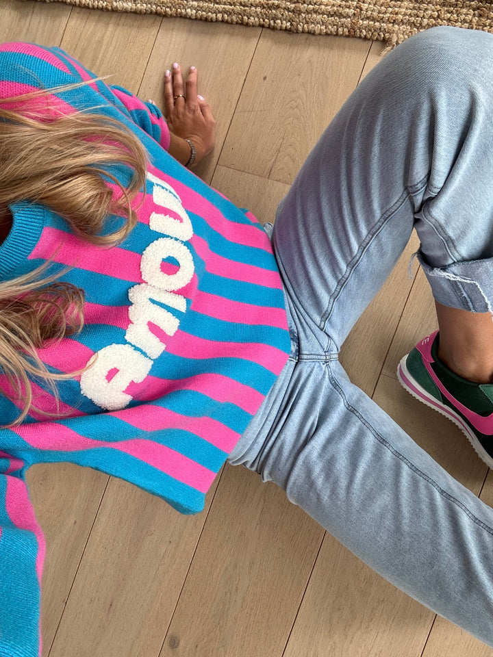 Pink and Blue Danae Sweater