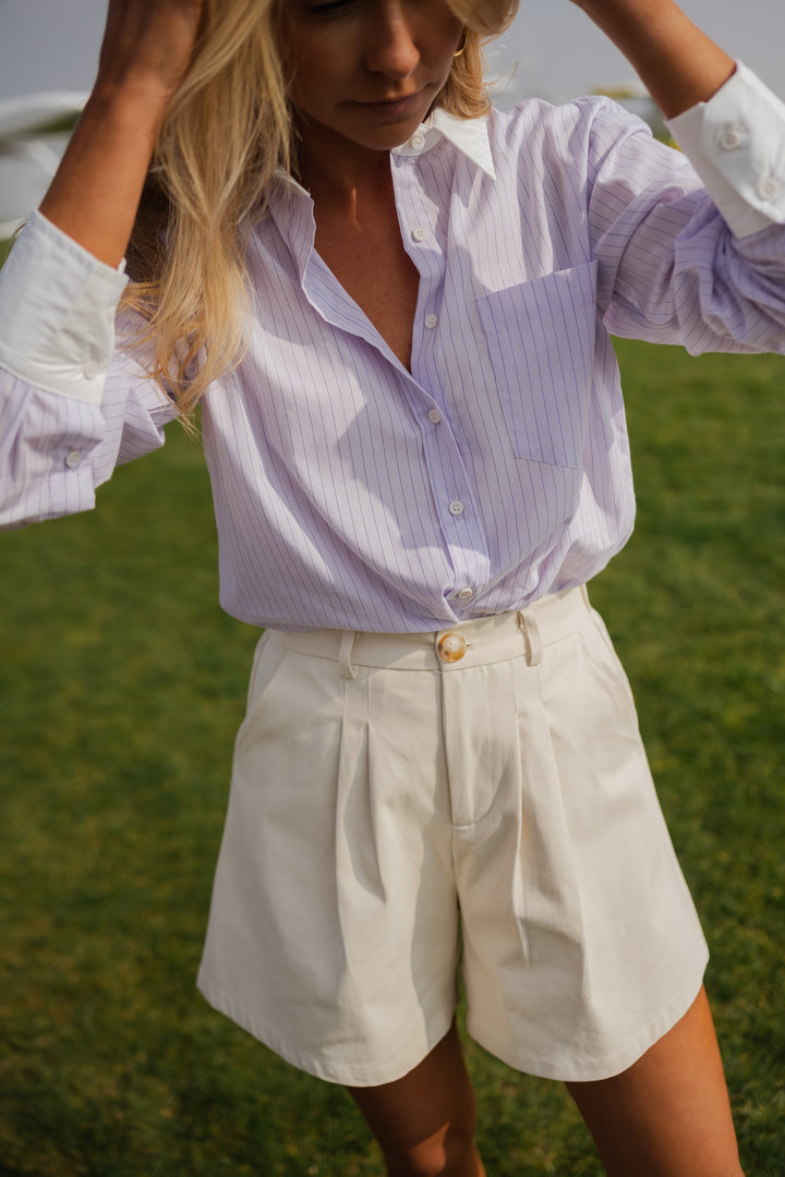 Purple Striped Fato Shirt