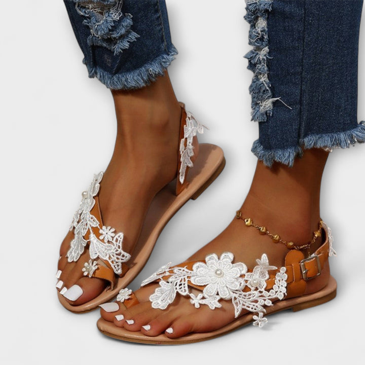 Boho - Comfortabele Sandalen met Bloemen & Enkelriemen
