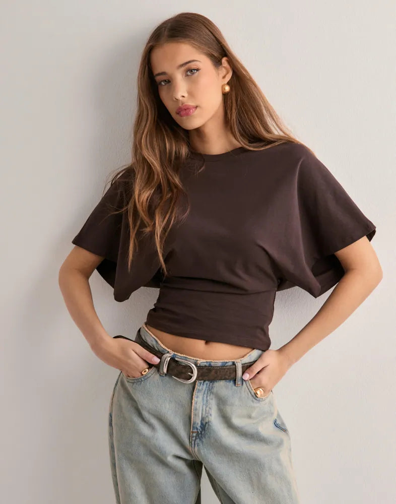 Bibi™ | Wijde cropped shirt