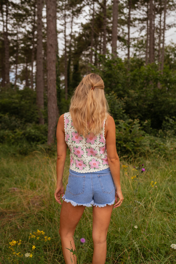 Ecru och rosa Alisha-topp