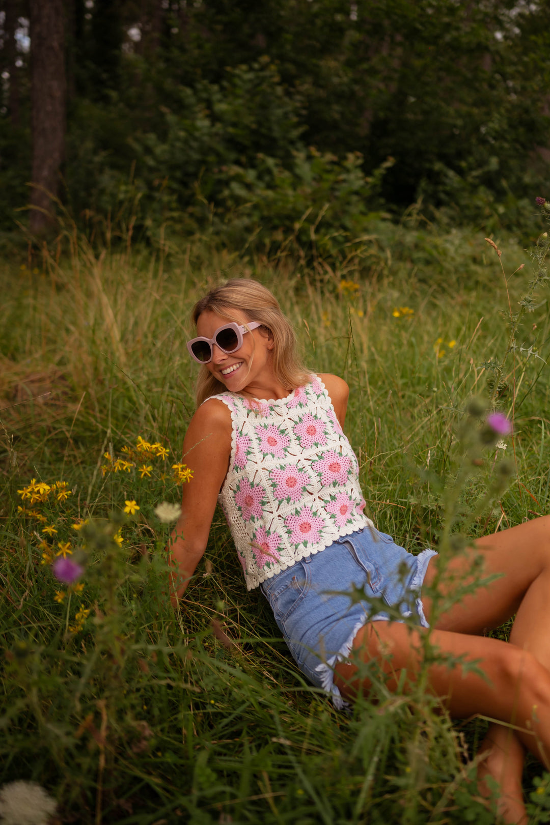 Ecru och rosa Alisha-topp